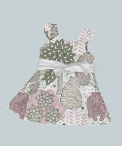 Dress with Ruffled Sleeves and Bow - Bear Berries