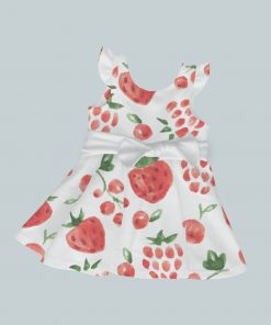 Dress with Ruffled Sleeves and Bow - Double Berry