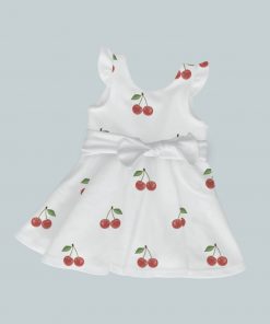 Dress with Ruffled Sleeves and Bow - Cheery Cherrie