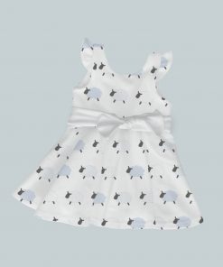 Dress with Ruffled Sleeves and Bow - Counting Sheep