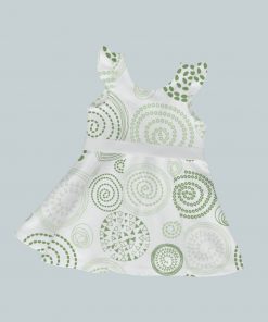 DressTankRuffleRibbon - Swirl Green
