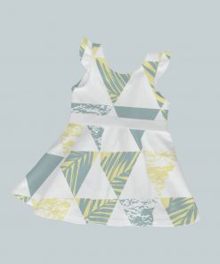 DressTankRuffleRibbon - Palm Triangles