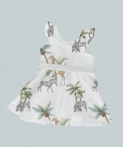 DressTankRuffleRibbon - Zebra Palm Tree