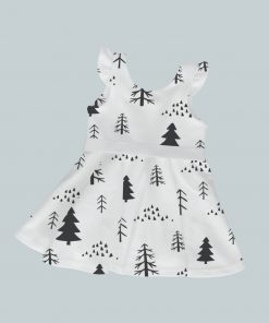 DressTankRuffleRibbon - Trees on White