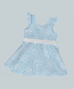 DressTankRuffleRibbon - Soft Blue Dots