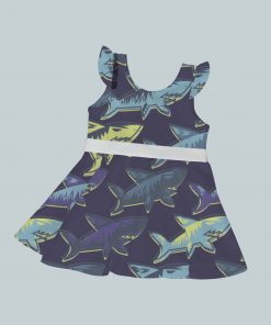 DressTankRuffleRibbon - Dark Shark
