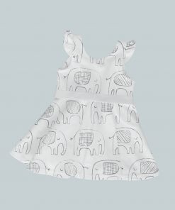 DressTankRuffleRibbon - Elephant Sketch