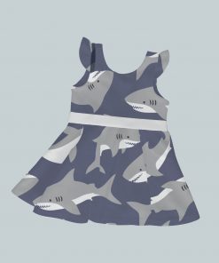 DressTankRuffleRibbon - Sharks Swimming