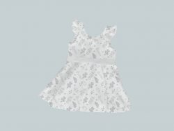DressTankRuffleRibbon - Black White Floral