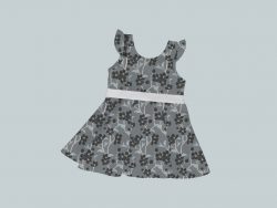 DressTankRuffleRibbon - Baby Black Blooms