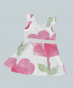 DressTankRuffleRibbon - Watercolor Heart Flowers