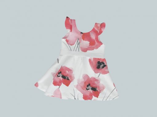 DressTankRuffleRibbon - Watercolor Poppy