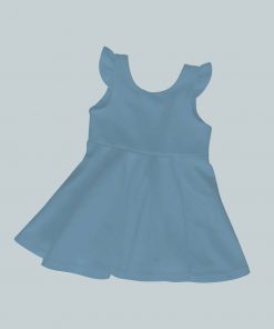 Dress with Ruffled Sleeves - Bright Blue
