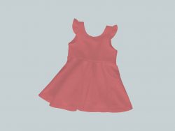 Dress with Ruffled Sleeves - Coral