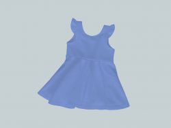 Dress with Ruffled Sleeves - Periwinkle