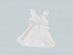 Dress with Ruffled Sleeves - White