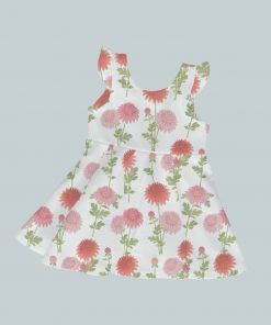 Dress with Ruffled Sleeves - Bright Blooms