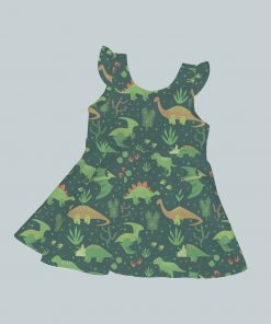 Dress with Ruffled Sleeves - Dino Green