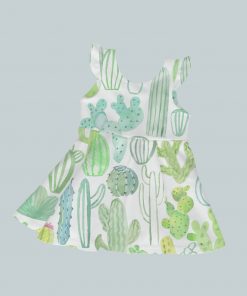 Dress with Ruffled Sleeves - Cactus