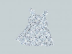 Dress with Ruffled Sleeves - Blue Birds Floral