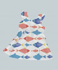 Dress with Ruffled Sleeves - Bold Fish