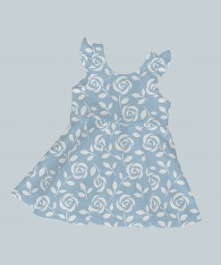 Dress with Ruffled Sleeves - Blue Rose