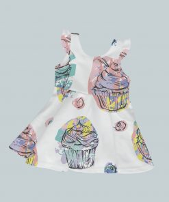 Dress with Ruffled Sleeves - Cupcakes