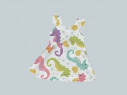 Dress with Ruffled Sleeves - Seahorses