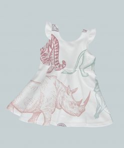 Dress with Ruffled Sleeves - Bright Animals