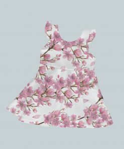 Dress with Ruffled Sleeves - Cherry Blossoms