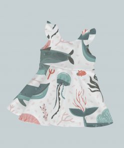 Dress with Ruffled Sleeves - Whale & Jellyfish