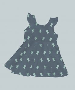 Dress with Ruffled Sleeves - Cactus Green