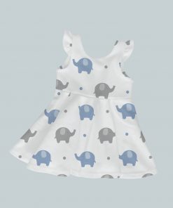 Dress with Ruffled Sleeves - Elephant Print