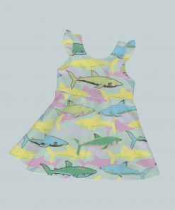 Dress with Ruffled Sleeves - Bright Shark