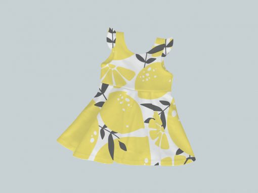 Dress with Ruffled Sleeves - Big Lemon