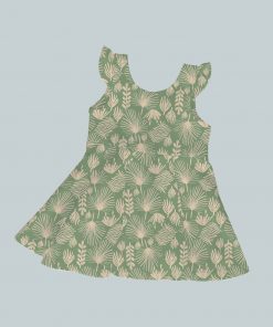 Dress with Ruffled Sleeves - Ever Green