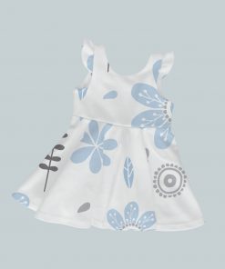 Dress with Ruffled Sleeves - Blue Blossom Beauty