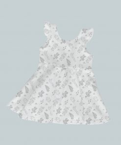 Dress with Ruffled Sleeves - Black White Floral