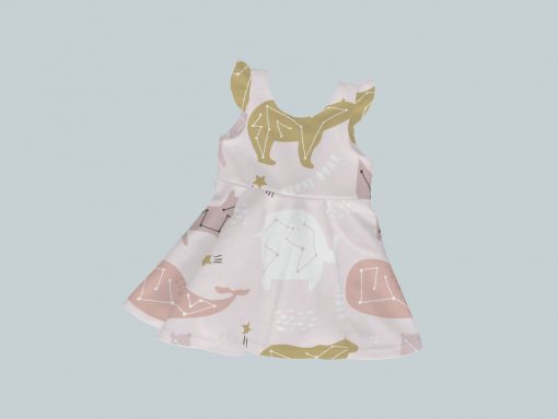 Dress with Ruffled Sleeves - Animals in Stars