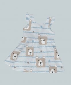 Dress with Ruffled Sleeves - Square Bear