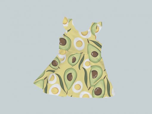 Dress with Ruffled Sleeves - Avocado