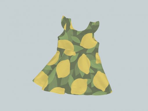 Dress with Ruffled Sleeves - All Lemon