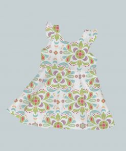 Dress with Ruffled Sleeves - Bright Paisley