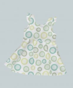 Dress with Ruffled Sleeves - Soft Circles