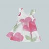 Dress with Ruffled Sleeves - Watercolor Heart Flowers