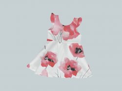 Dress with Ruffled Sleeves - Watercolor Poppy
