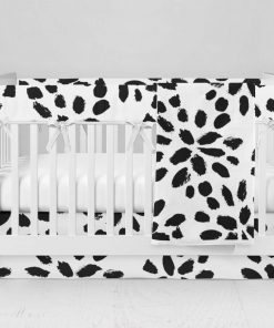 Bumperless Crib Set with Modern Skirt and Modern Rail Covers - Spotted Dottie