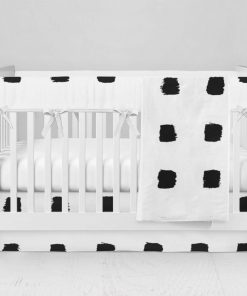 Bumperless Crib Set with Modern Skirt and Modern Rail Covers - Checked