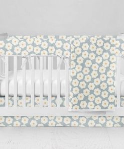 Bumperless Crib Set with Modern Skirt and Modern Rail Covers - Daisy Mae