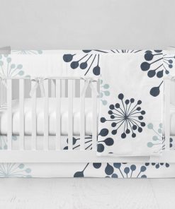 Bumperless Crib Set with Modern Skirt and Modern Rail Covers - Dandy Delight